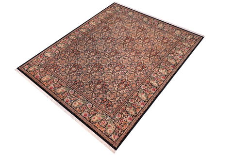 handmade Transitional Doop Black Black Hand Knotted RECTANGLE 100% WOOL area rug 12x17