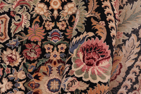 handmade Transitional Doop Black Black Hand Knotted RECTANGLE 100% WOOL area rug 12x17