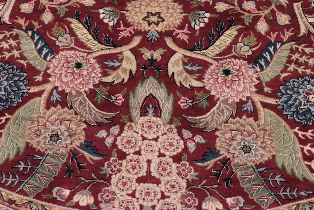 handmade Traditional Nagi Red Pink Hand Knotted ROUND 100% WOOL area rug 8'x8'