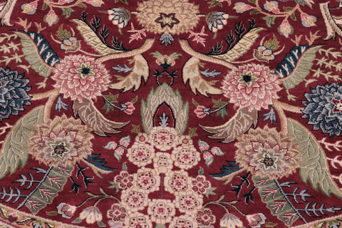 handmade Traditional Nagi Red Pink Hand Knotted ROUND 100% WOOL area rug 8'x8'