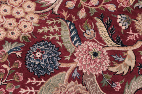 handmade Traditional Nagi Red Pink Hand Knotted ROUND 100% WOOL area rug 8'x8'