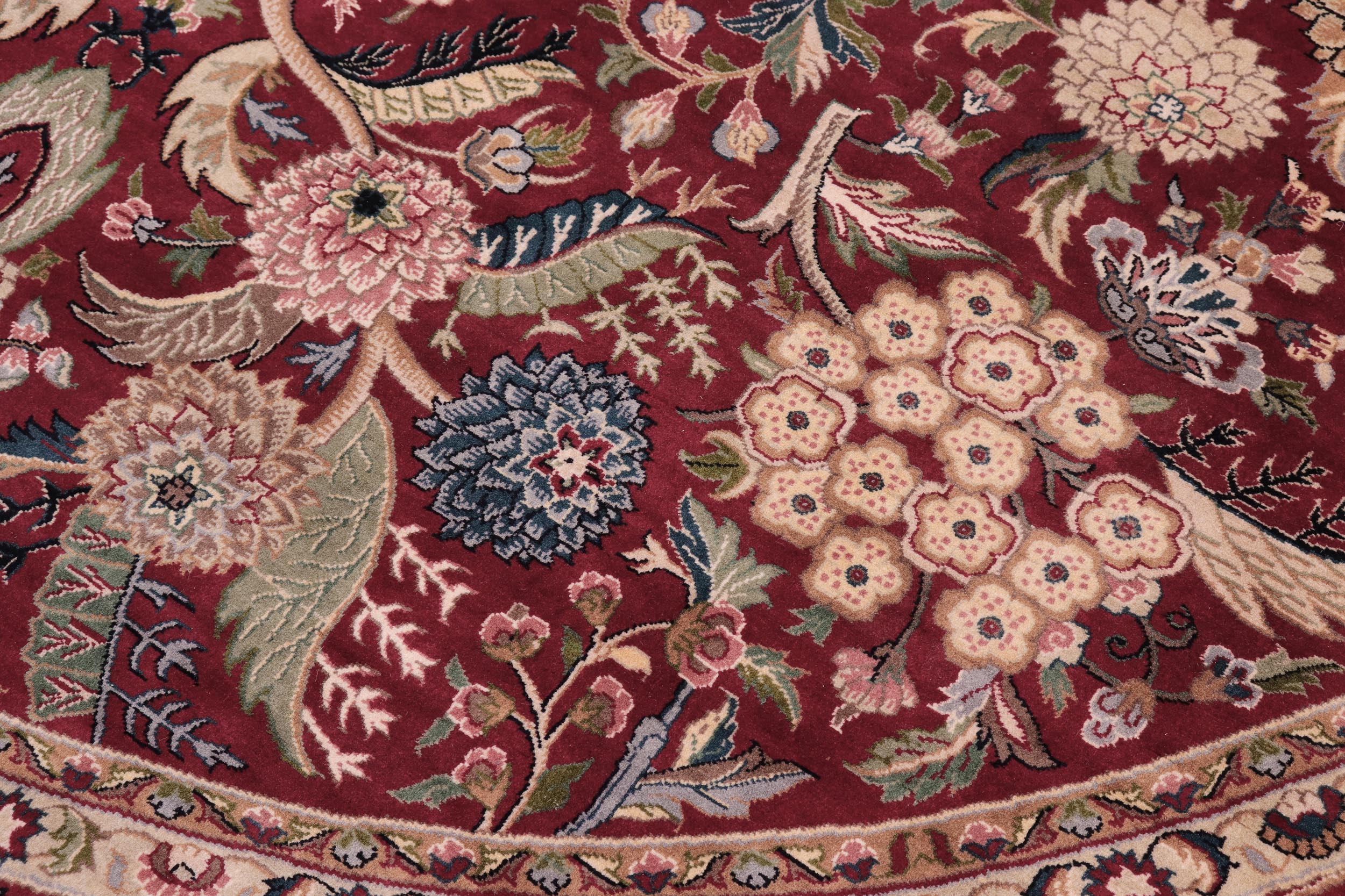 handmade Traditional Nagi Red Pink Hand Knotted ROUND 100% WOOL area rug 8'x8'