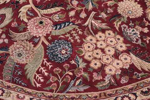 handmade Traditional Nagi Red Pink Hand Knotted ROUND 100% WOOL area rug 8'x8'