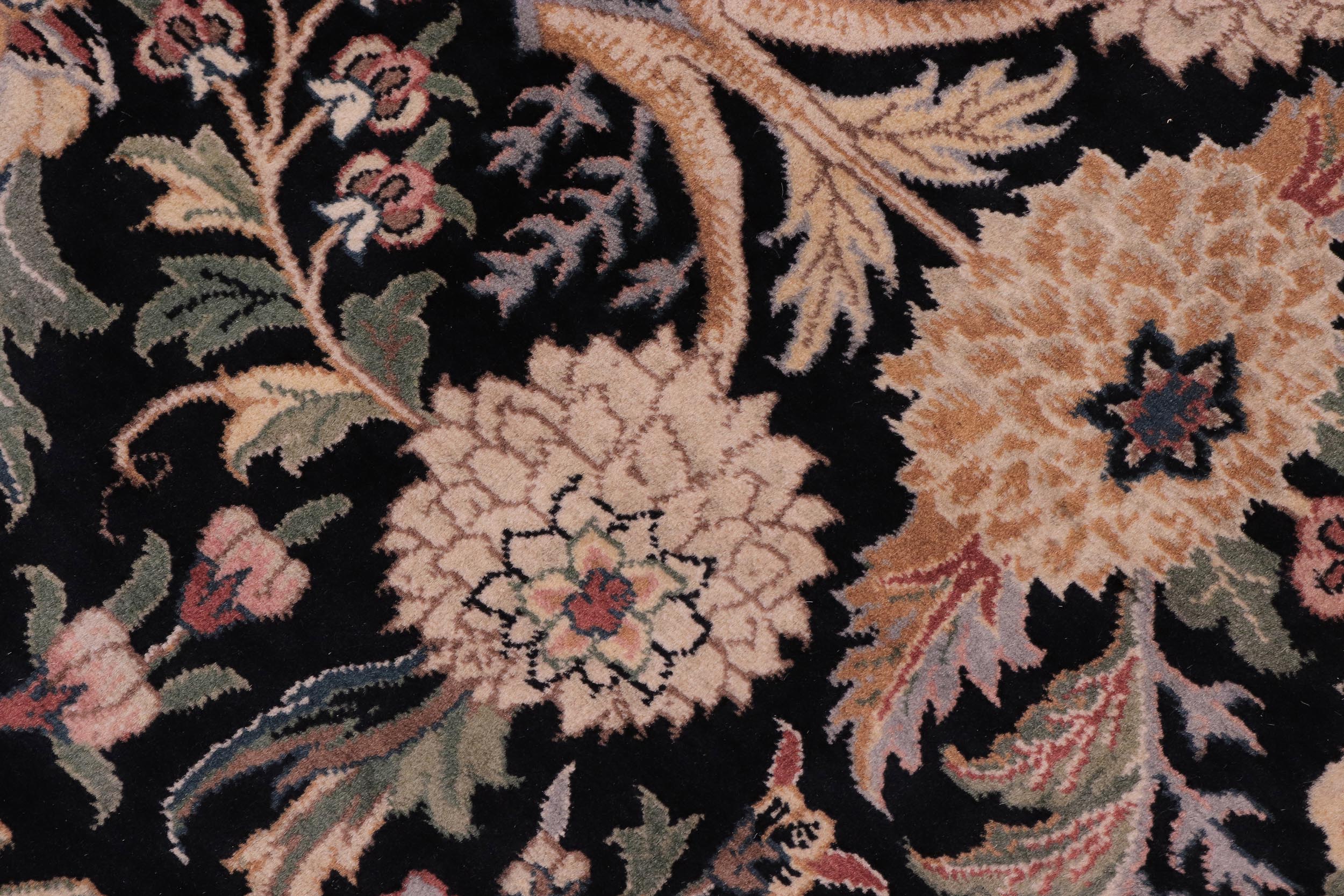 handmade Traditional Nagi Black Black Hand Knotted ROUND 100% WOOL area rug 8' x 8'