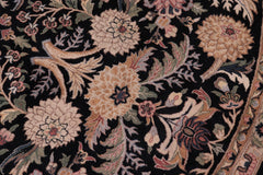 handmade Traditional Nagi Black Black Hand Knotted ROUND 100% WOOL area rug 8'x8'