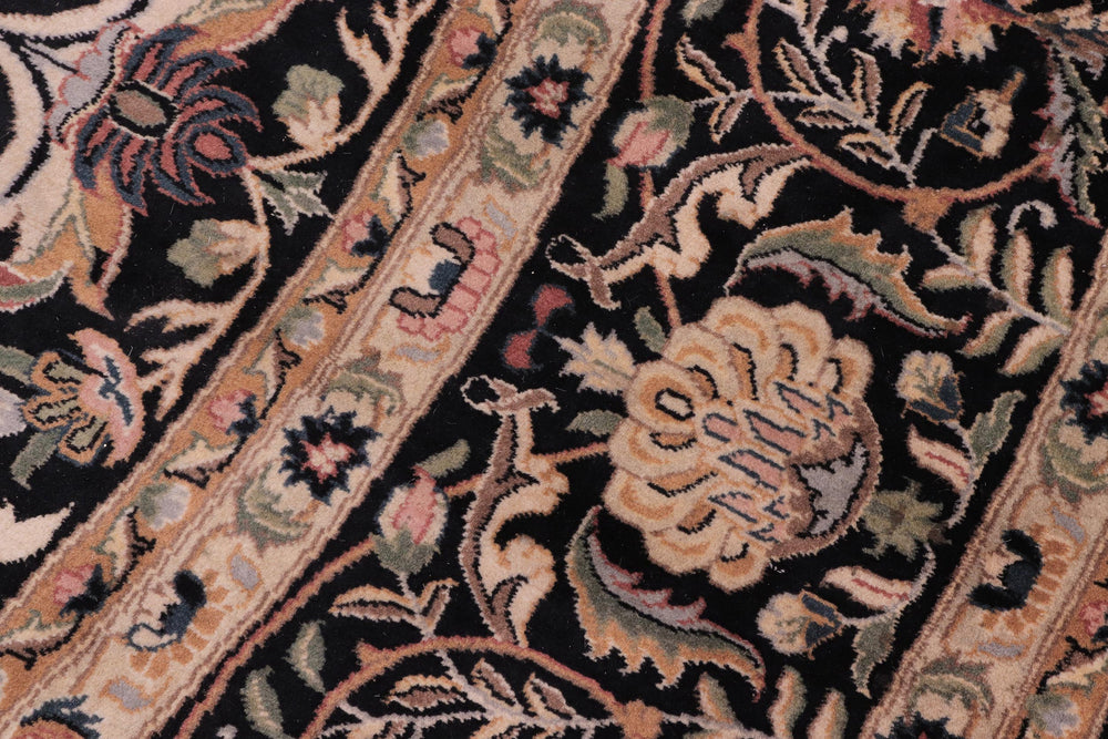 handmade Traditional Nagi Black Black Hand Knotted ROUND 100% WOOL area rug 8'x8'