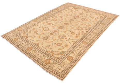 handmade Transitional Kafkaz Tan Orange Hand Knotted RECTANGLE 100% WOOL area rug 10' x 15'