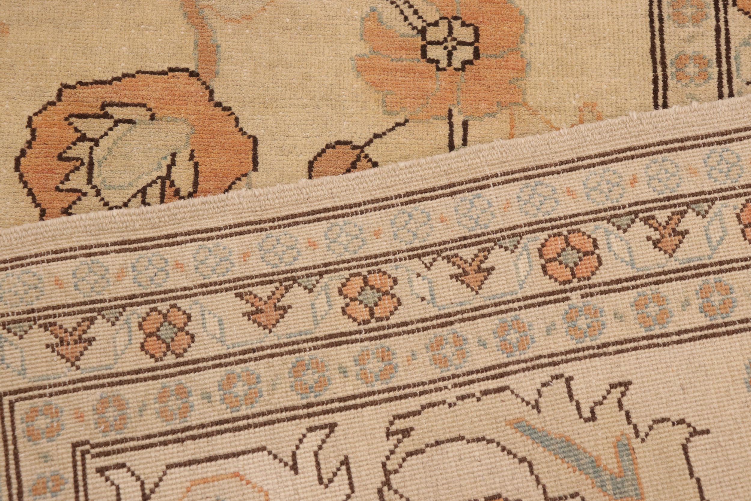 handmade Transitional Kafkaz Tan Orange Hand Knotted RECTANGLE 100% WOOL area rug 10' x 15'