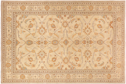 handmade Transitional Kafkaz Tan Orange Hand Knotted RECTANGLE 100% WOOL area rug 10' x 15'