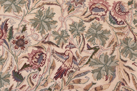 handmade Traditional Imran Beige Green Hand Knotted ROUND 100% WOOL area rug 8' x 8'