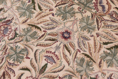 handmade Traditional Imran Beige Green Hand Knotted ROUND 100% WOOL area rug 8'x8'