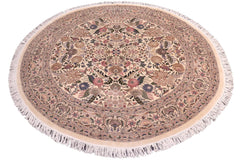 handmade Traditional Nagi Beige Pink Hand Knotted ROUND 100% WOOL area rug 9'x9'
