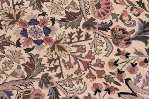 handmade Traditional Nagi Beige Pink Hand Knotted ROUND 100% WOOL area rug 9'x9'