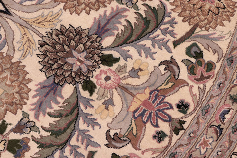 handmade Traditional Nagi Beige Pink Hand Knotted ROUND 100% WOOL area rug 9'x9'