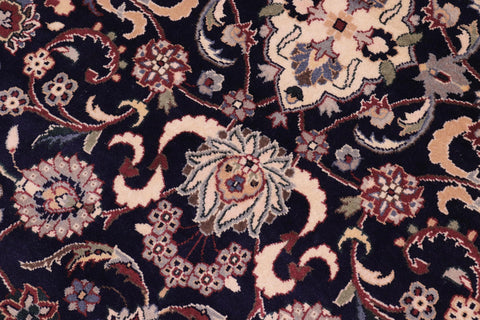 handmade Traditional Abasi Afsha Blue Red Hand Knotted ROUND 100% WOOL area rug 8' x 8'