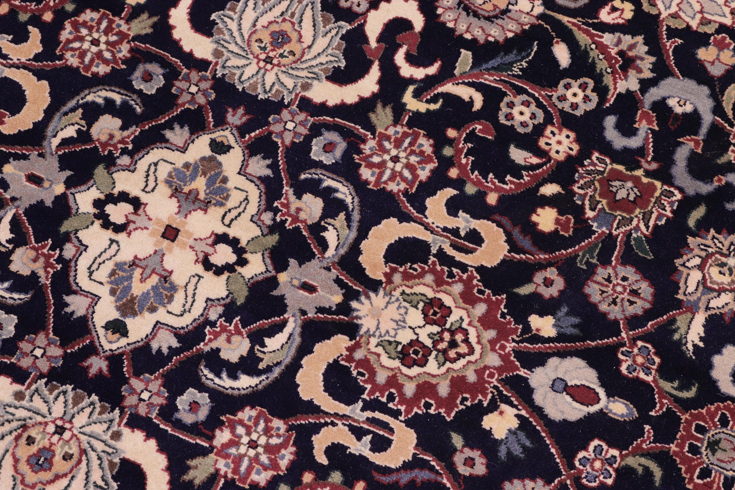 handmade Traditional Abasi Afsha Blue Red Hand Knotted ROUND 100% WOOL area rug 8' x 8'