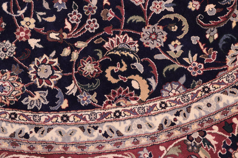 handmade Traditional Abasi Afsha Blue Red Hand Knotted ROUND 100% WOOL area rug 8' x 8'