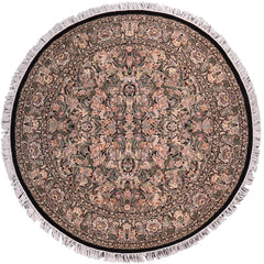 handmade Traditional Rimjim Black Gray Hand Knotted ROUND 100% WOOL area rug 8'x8'