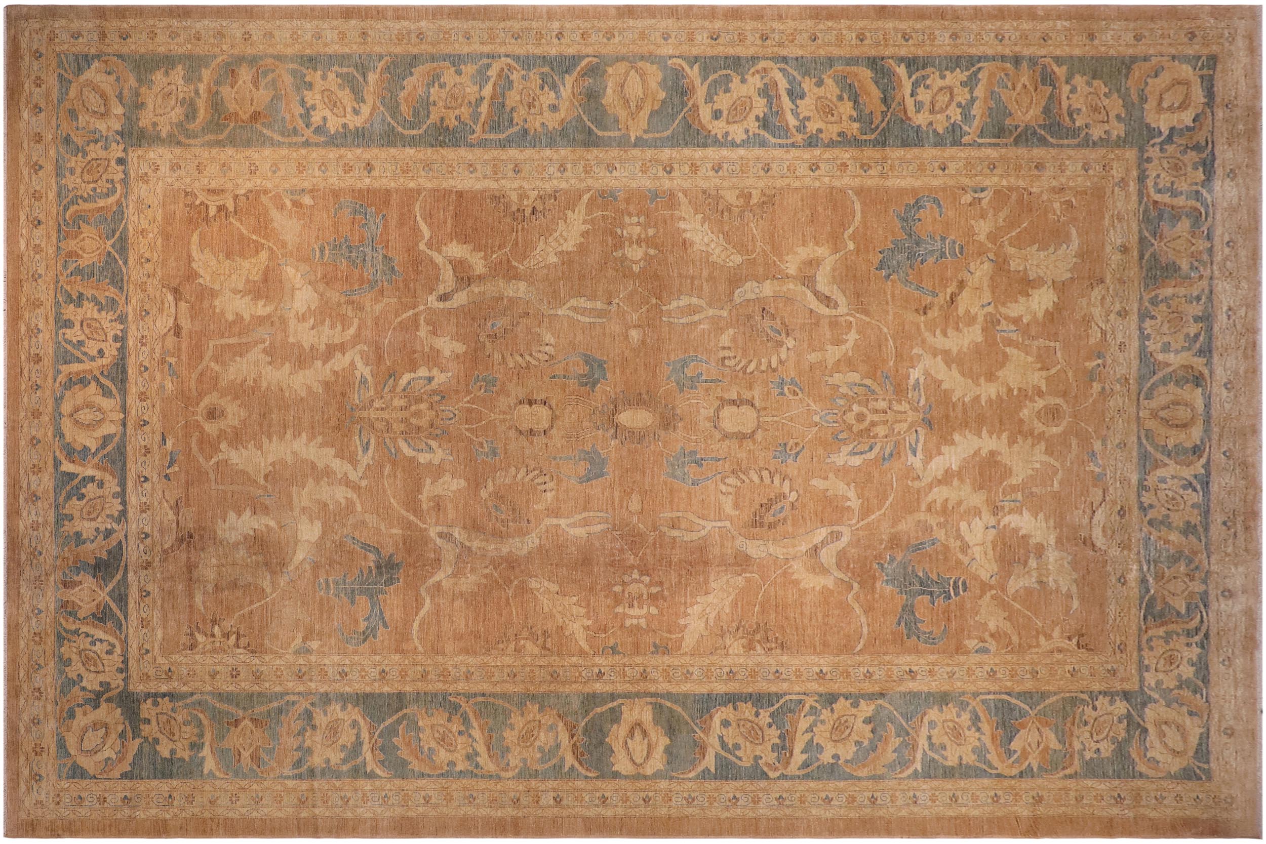 handmade Traditional Kafkaz Rust Teal Blue Hand Knotted RECTANGLE 100% WOOL area rug 13x19