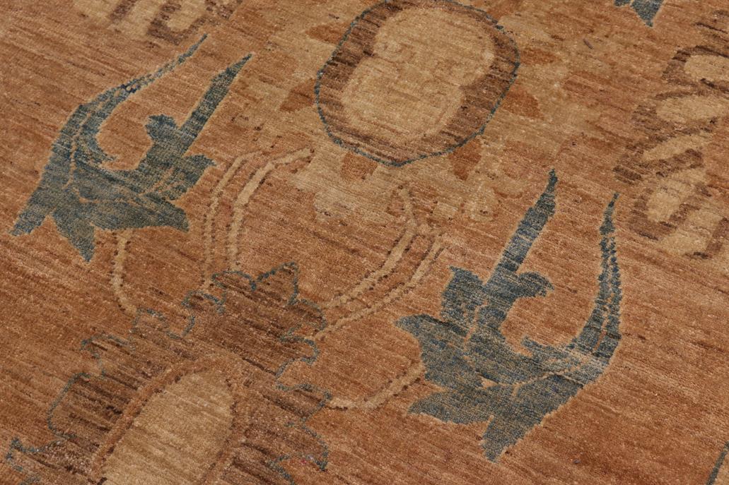 handmade Traditional Kafkaz Rust Teal Blue Hand Knotted RECTANGLE 100% WOOL area rug 13 x 19