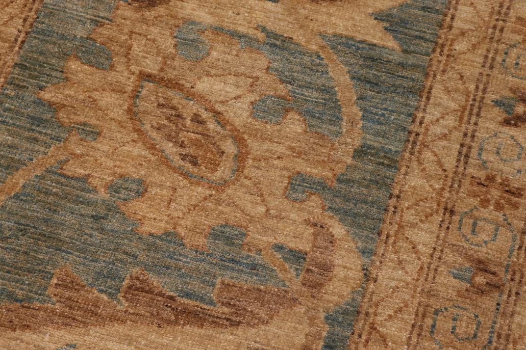 handmade Traditional Kafkaz Rust Teal Blue Hand Knotted RECTANGLE 100% WOOL area rug 13 x 19