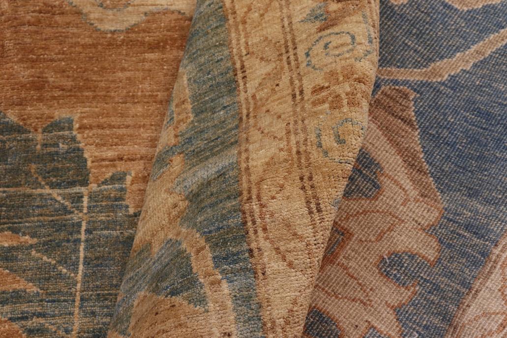 handmade Traditional Kafkaz Rust Teal Blue Hand Knotted RECTANGLE 100% WOOL area rug 13 x 19