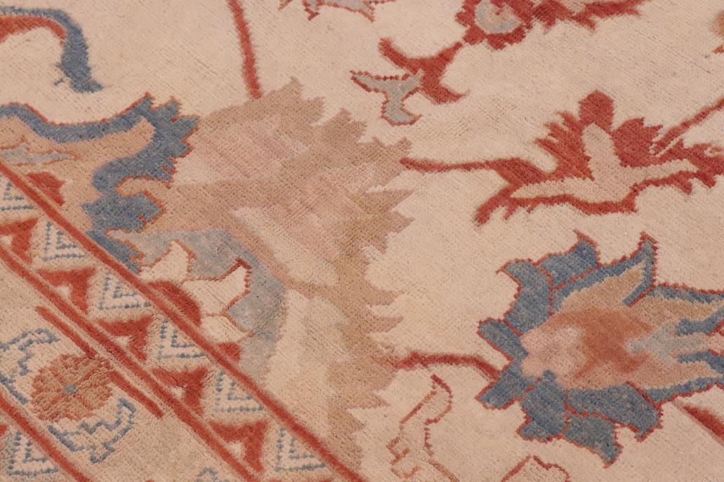 handmade Traditional Kafkaz Ivory Rose Hand Knotted RECTANGLE 100% WOOL area rug 13 x 17