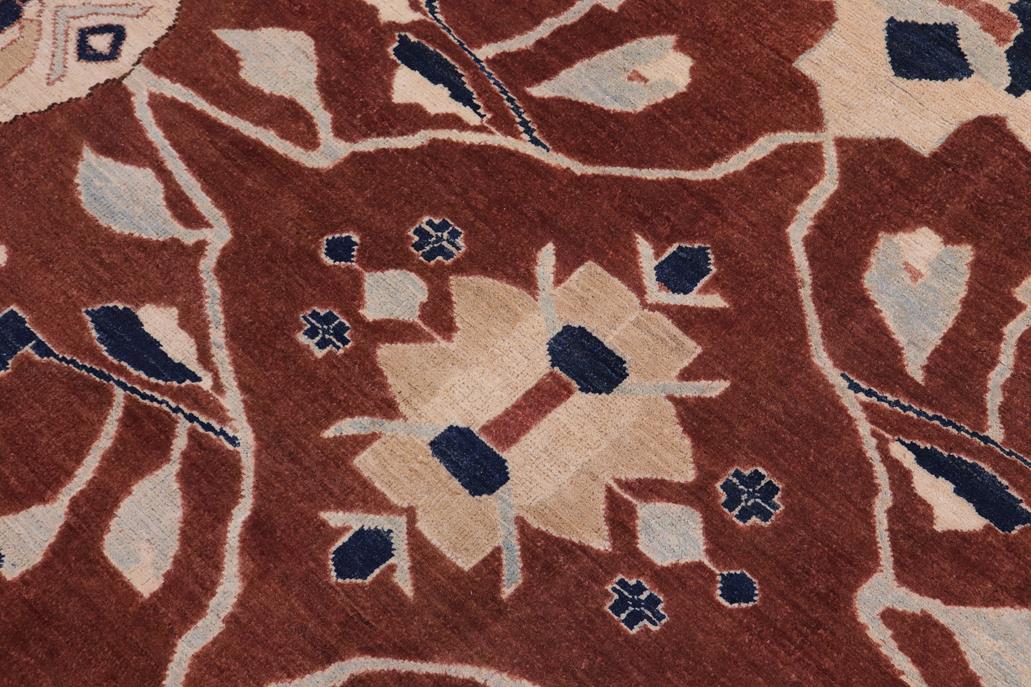 handmade Traditional Kafkaz Brown Lt. Blue Hand Knotted RECTANGLE 100% WOOL area rug 12 x 18