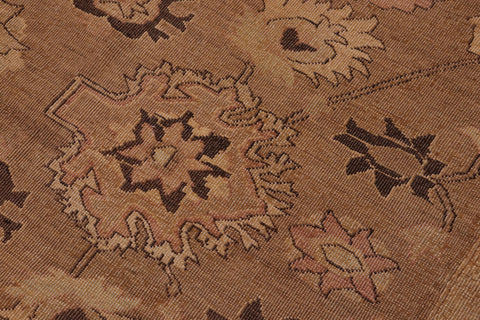 handmade Traditional Antique Brown Tan Hand Knotted RECTANGLE 100% WOOL area rug 13x17