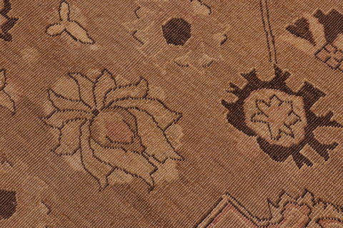 handmade Traditional Antique Brown Tan Hand Knotted RECTANGLE 100% WOOL area rug 13x17