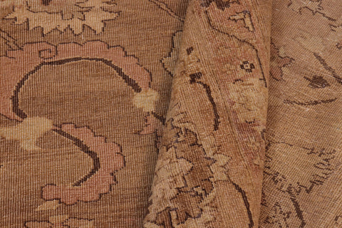 handmade Traditional Antique Brown Tan Hand Knotted RECTANGLE 100% WOOL area rug 13x17