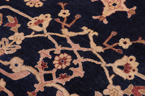 handmade Transitional Kafkaz Blue Red Hand Knotted RECTANGLE 100% WOOL area rug 12' x 16'