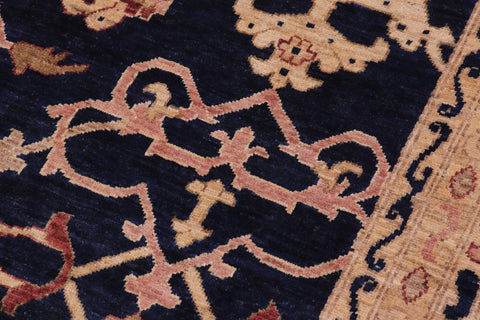 handmade Transitional Kafkaz Blue Red Hand Knotted RECTANGLE 100% WOOL area rug 12' x 16'