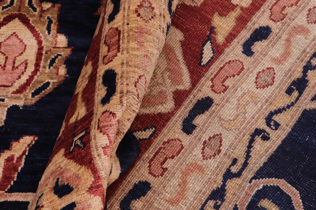 handmade Traditional Kafkaz Blue Red Hand Knotted RECTANGLE 100% WOOL area rug 12 x 16