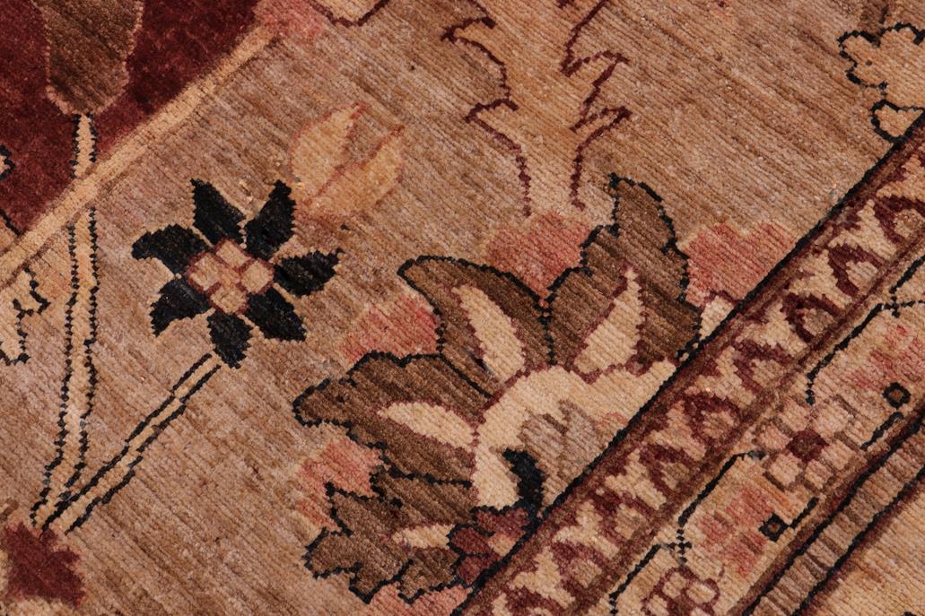 handmade Traditional  Aubergine Tan Hand Knotted RECTANGLE 100% WOOL area rug 12 x 17