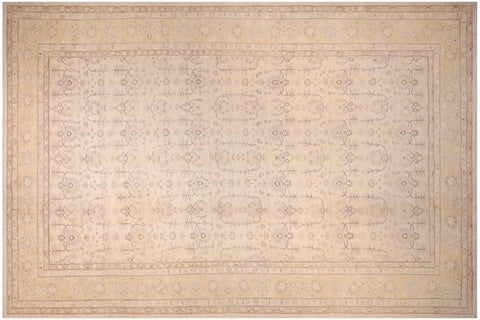 handmade Transitional Kafkaz Ivory Rust Hand Knotted RECTANGLE 100% WOOL area rug 14' x 20'