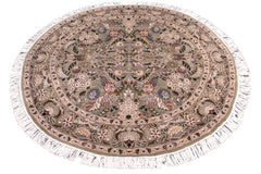 handmade Traditional Nagi Green Gray Hand Knotted ROUND 100% WOOL area rug 6'x6'