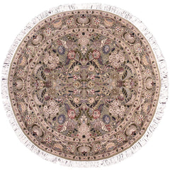 handmade Traditional Nagi Green Gray Hand Knotted ROUND 100% WOOL area rug 6'x6'