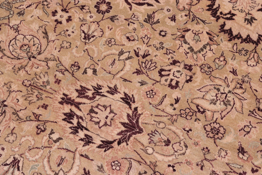 handmade Traditional Round Kashan Gold Red Hand Knotted ROUND 100% WOOL area rug 8' x 8'