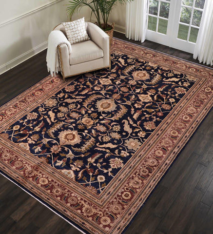 handmade Transitional Kafkaz Blue Rust Hand Knotted RECTANGLE 100% WOOL area rug 13' x 16'