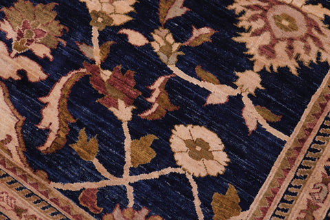 handmade Transitional Kafkaz Blue Rust Hand Knotted RECTANGLE 100% WOOL area rug 13' x 16'