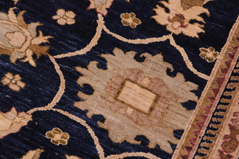 handmade Transitional Kafkaz Blue Rust Hand Knotted RECTANGLE 100% WOOL area rug 13' x 16'