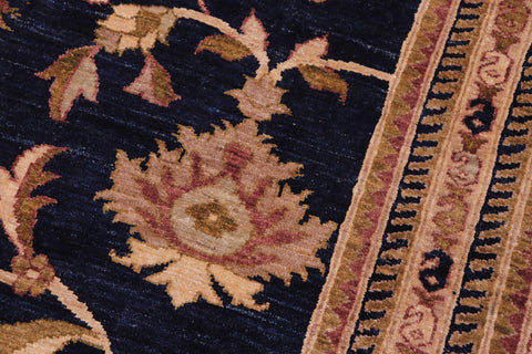 handmade Transitional Kafkaz Blue Rust Hand Knotted RECTANGLE 100% WOOL area rug 13' x 16'
