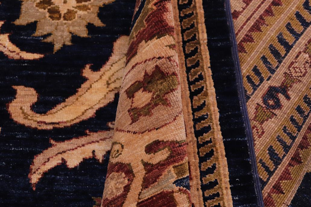 handmade Traditional Kafkaz Blue Rust Hand Knotted RECTANGLE 100% WOOL area rug 13 x 16