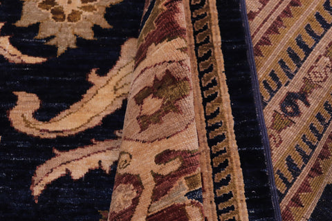 handmade Transitional Kafkaz Blue Rust Hand Knotted RECTANGLE 100% WOOL area rug 13' x 16'
