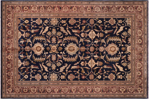 handmade Transitional Kafkaz Blue Rust Hand Knotted RECTANGLE 100% WOOL area rug 13' x 16'