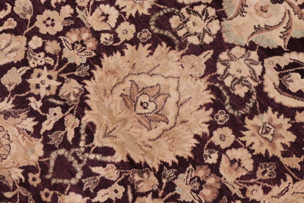 handmade Traditional Round Kashan Red Brown Hand Knotted ROUND 100% WOOL area rug 8' x 8'