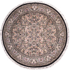 handmade Traditional Rasmi Romal Black Gray Hand Knotted ROUND 100% WOOL area rug 9'x9'