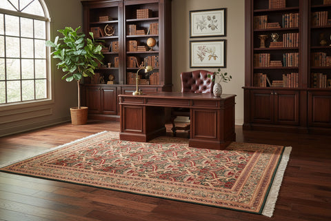 handmade Transitional Hamjolie Green Gold Hand Knotted RECTANGLE 100% WOOL area rug 5x8