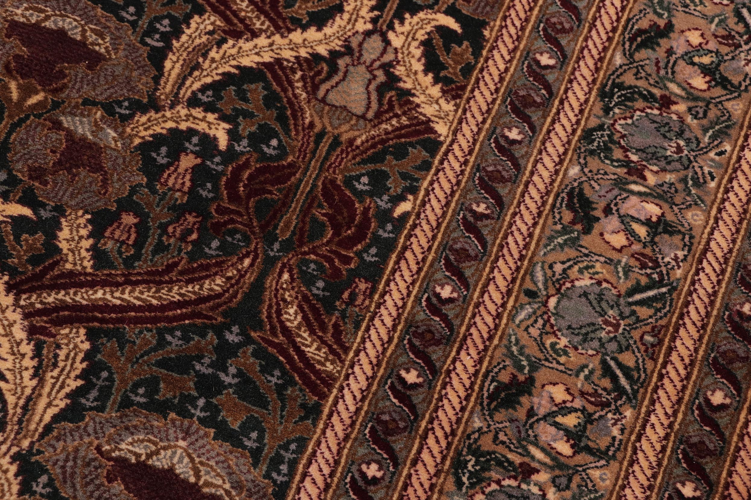 handmade Transitional Hamjolie Green Gold Hand Knotted RECTANGLE 100% WOOL area rug 5x8